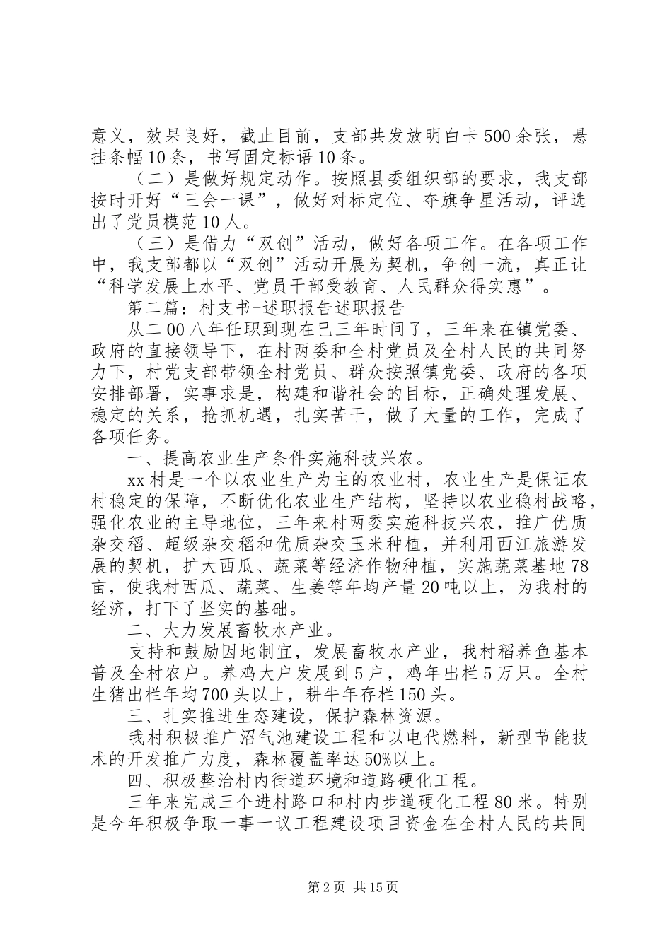 村村支书述职报告_第2页