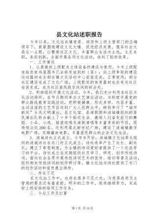 县文化站述职报告