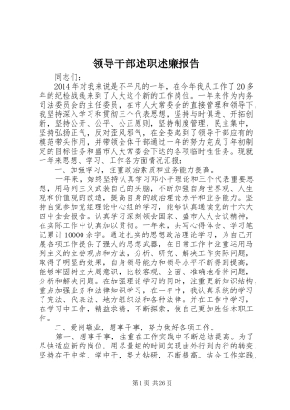 领导干部述职述廉报告 (24)