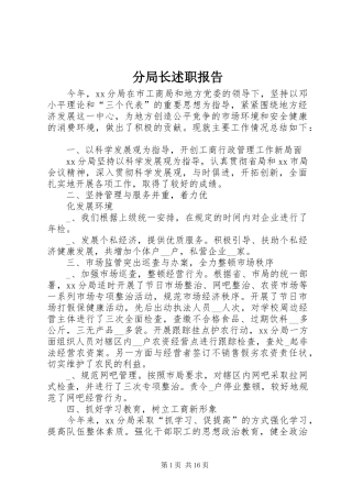 分局长述职报告