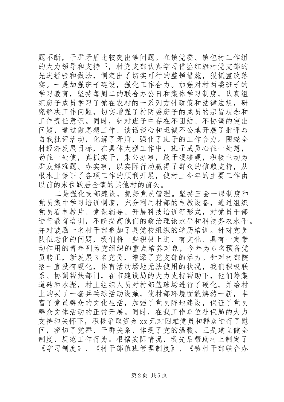 挂职村第一书记述职报告范文20XX年_第2页