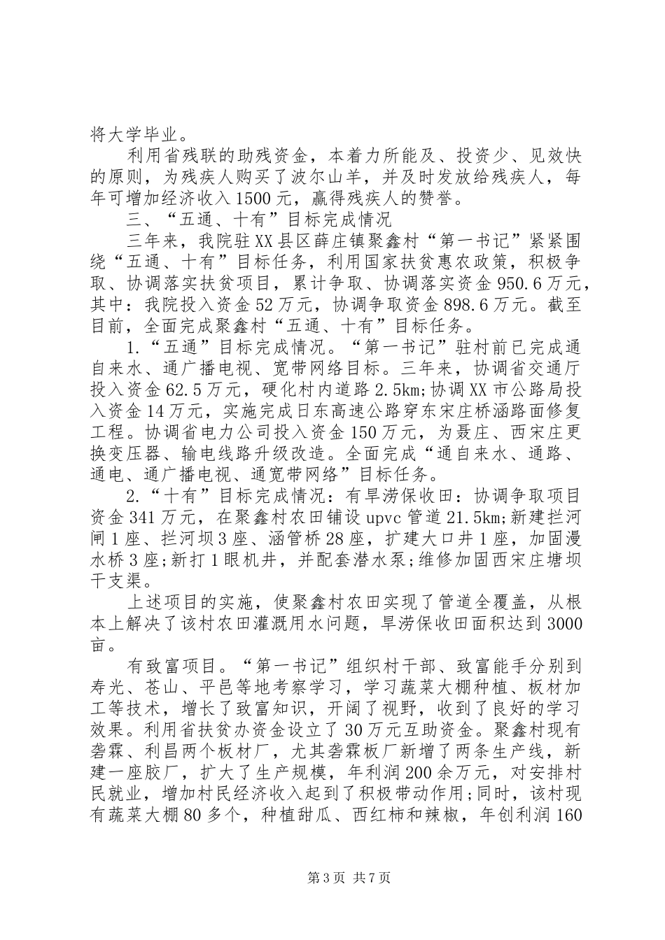 XX年度驻村第一书记述职报告_第3页