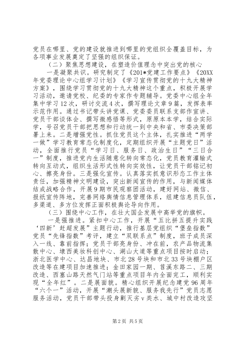 集团党委党建工作述职报告：强根铸魂抓党建砥砺奋进迈新程_第2页