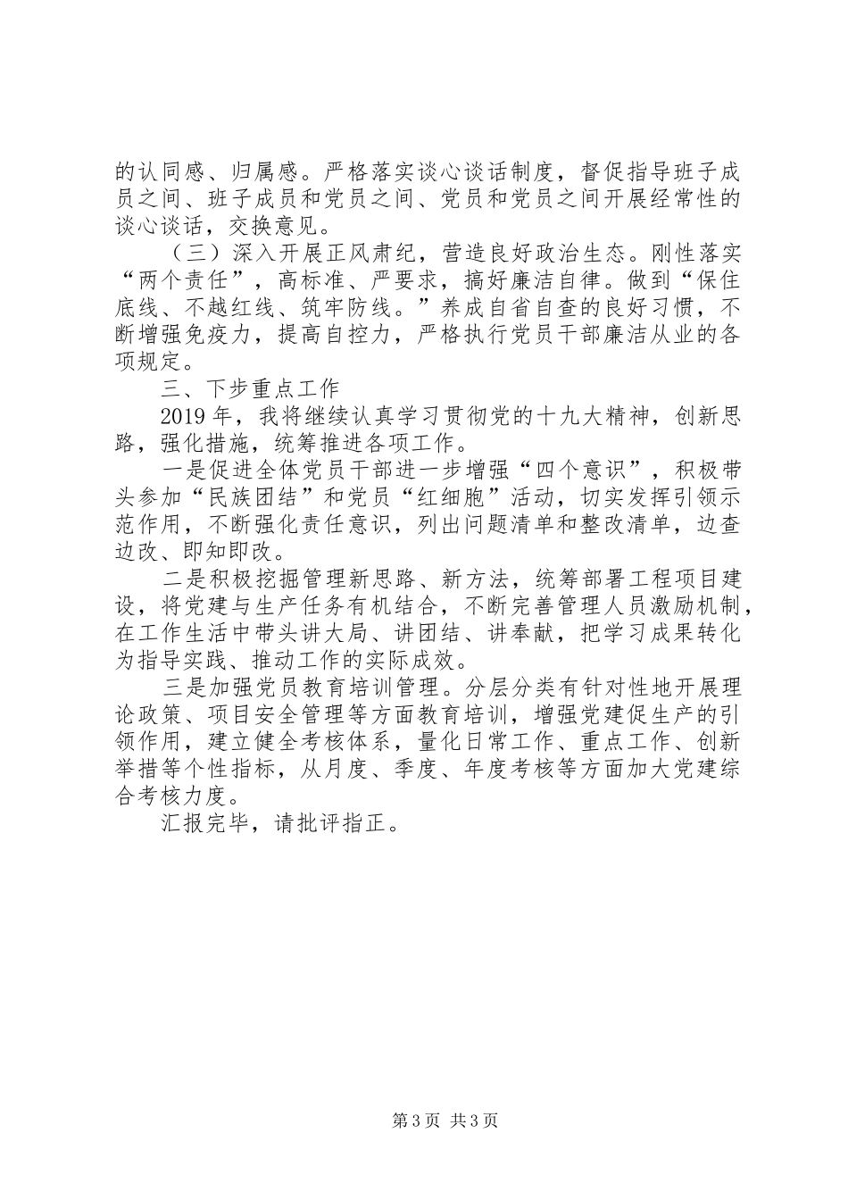 XX年基层党支部书记抓基层党建述职报告_第3页