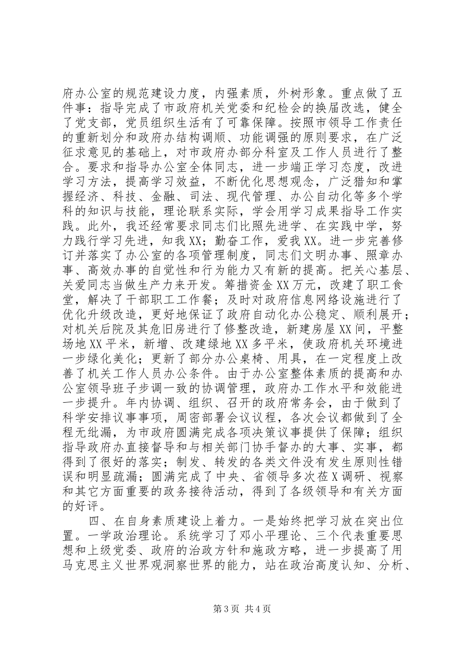 市政府秘书长20XX年述职报告_第3页