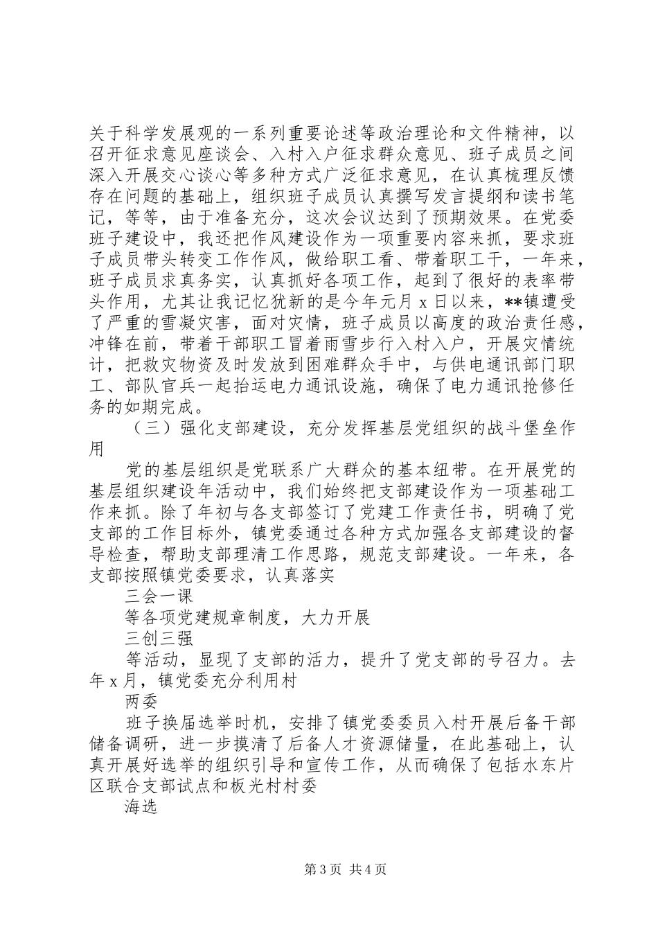 XX年乡镇党委书记基层党建述职报告范文_第3页