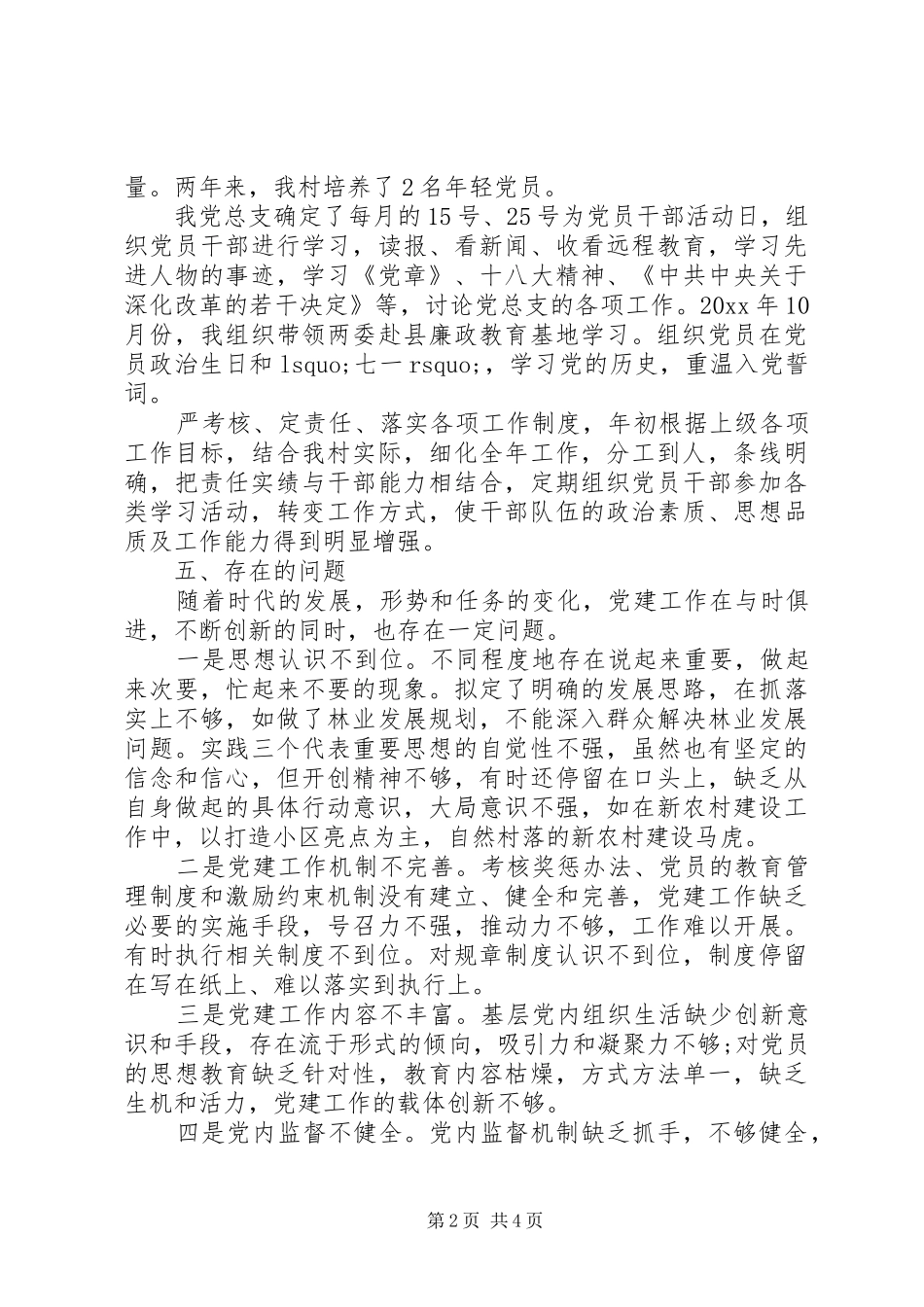 XX年村党支部党建述职报告_第2页