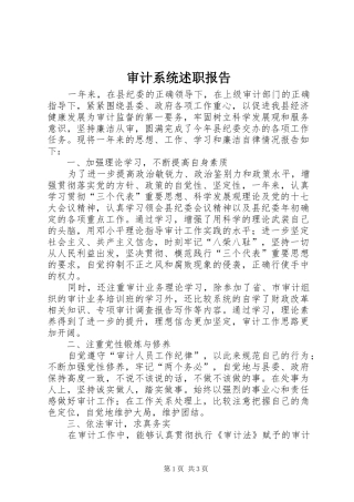 审计系统述职报告