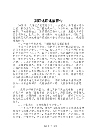 副职述职述廉报告