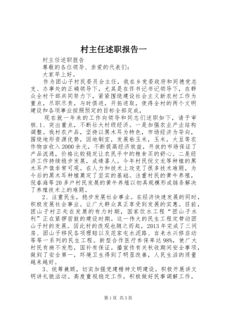 村主任述职报告一