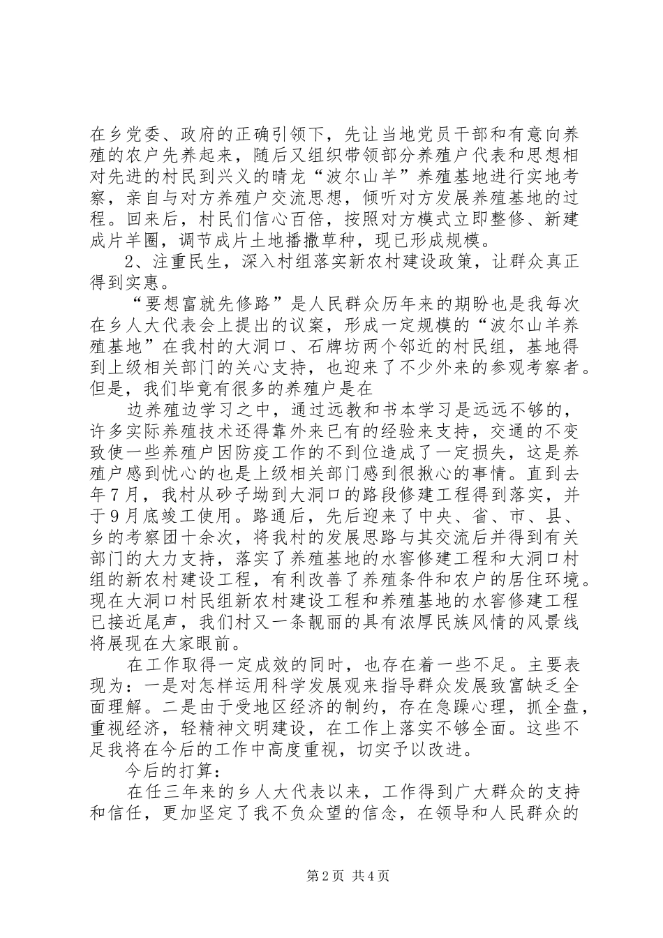 乡人大代表述职报告_第2页