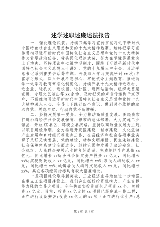 述学述职述廉述法报告