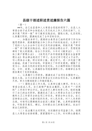 县级干部述职述责述廉报告六篇