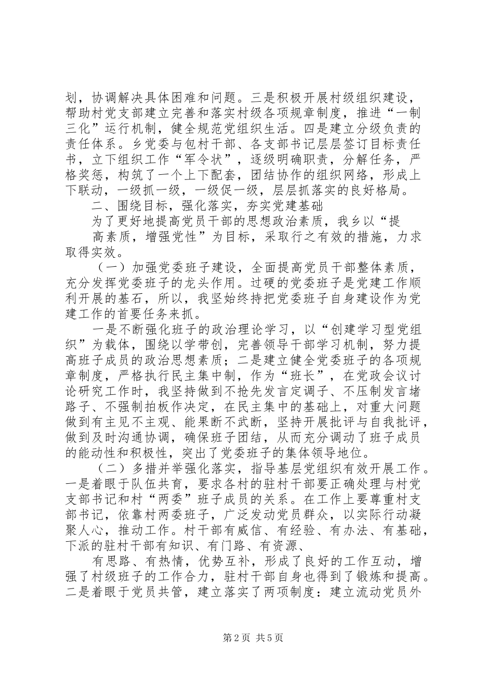 乡党委书记基层建设述职_第2页