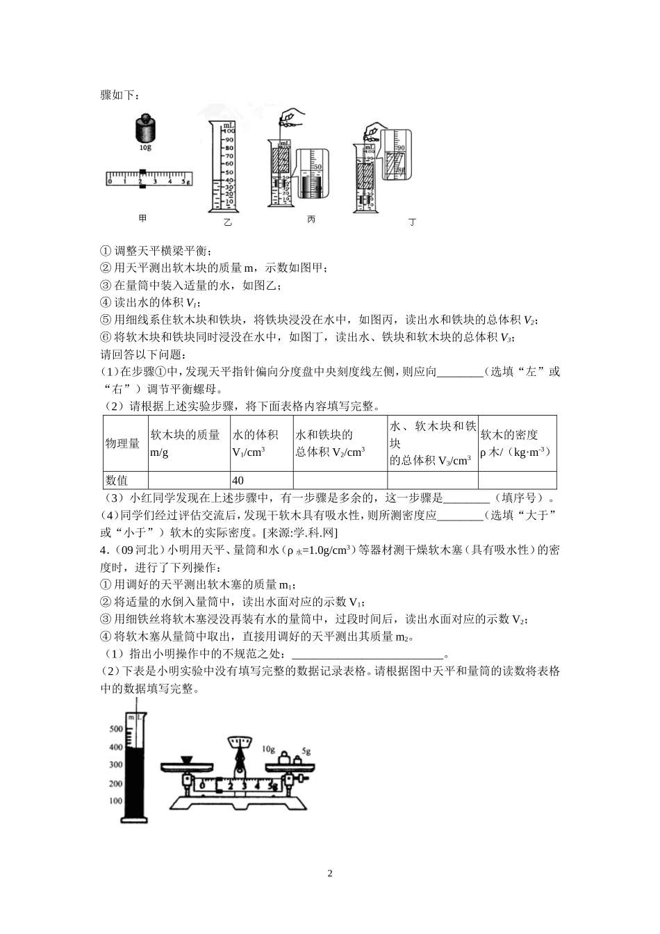 01测物体密度高频考点_第2页