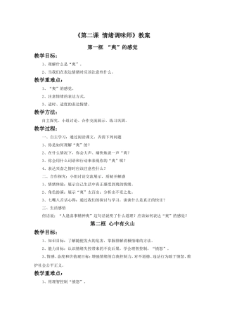 《第二课-情绪调味师》教案