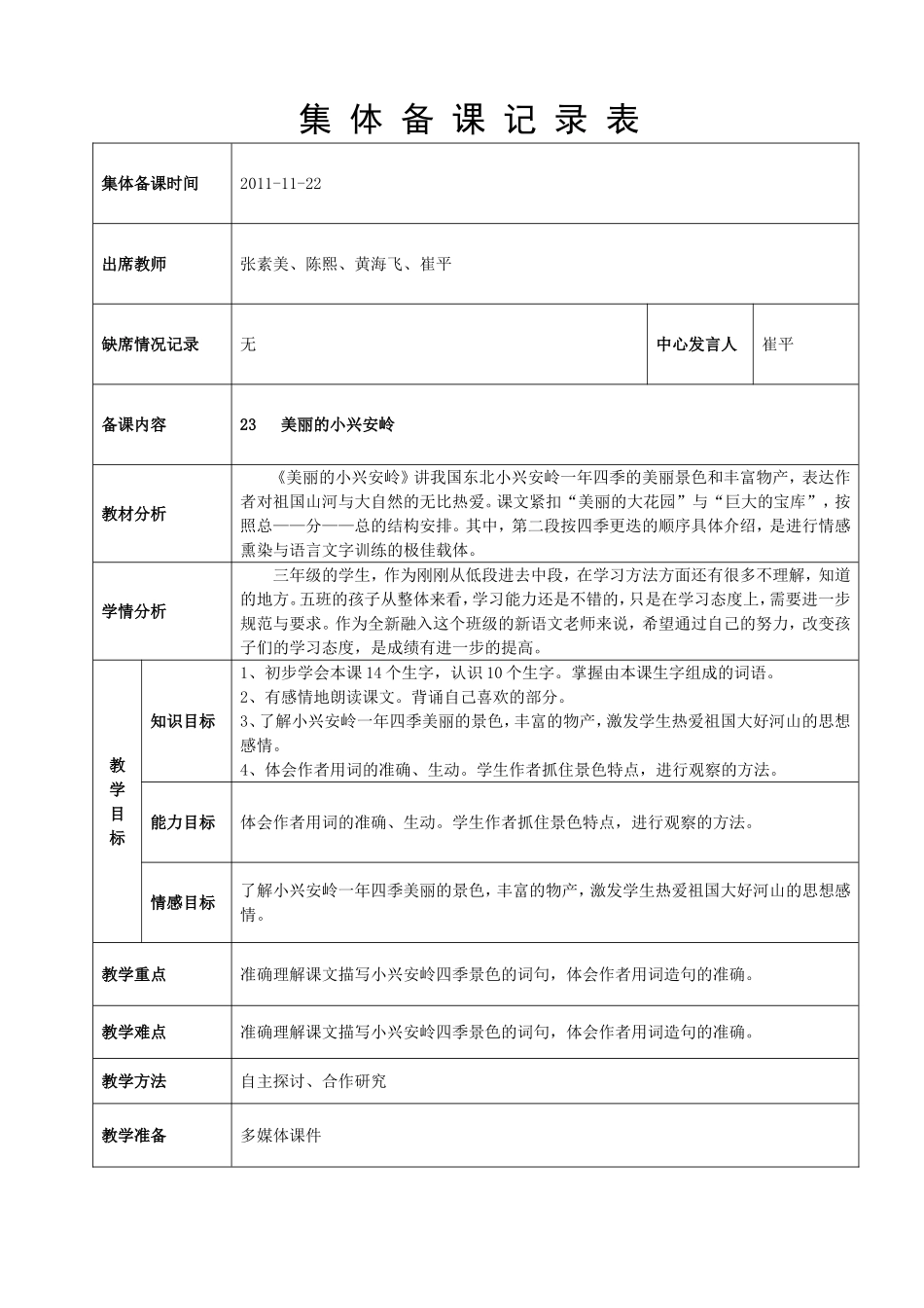 23-美丽的小兴安岭_第1页