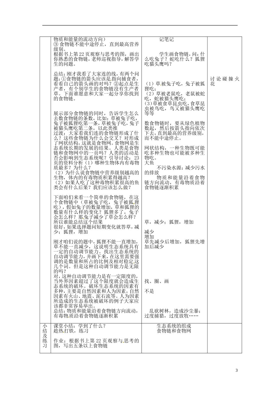 内蒙古鄂尔多斯康巴什新区第一中学七年级生物上册《生物与环境组成生态系统》教案-新人教版_第3页