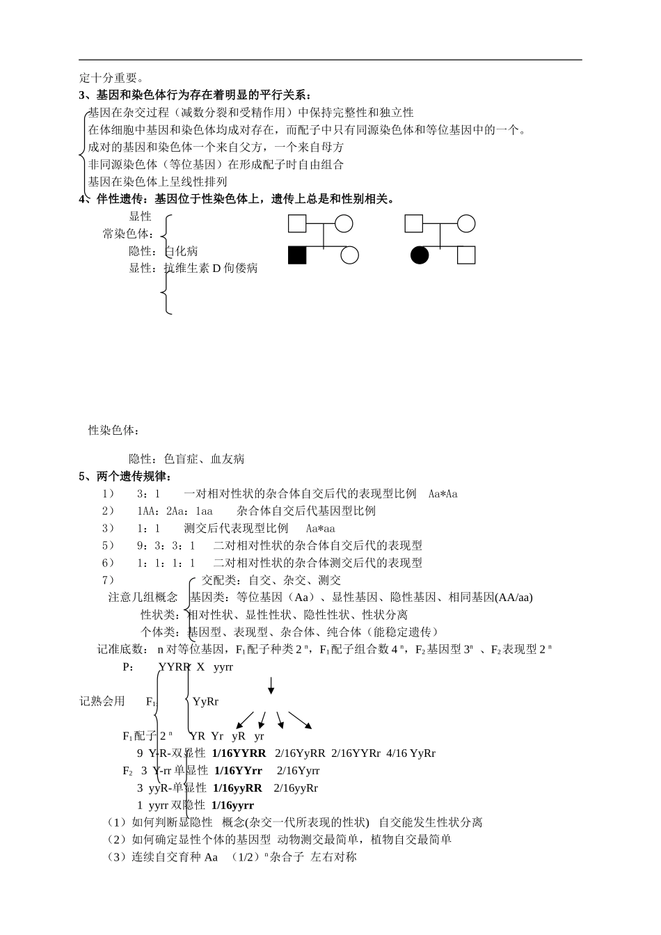 广东省高中生物复习要点总结人教版必修2_第3页