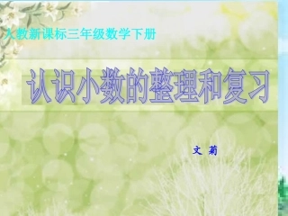 人教2011版小学数学三年级小数认识与整理复习