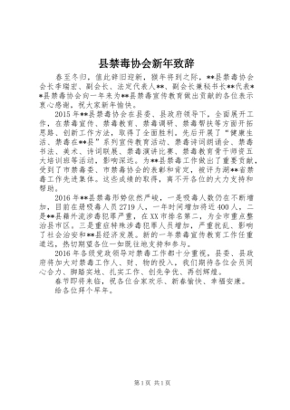 县禁毒协会新年致辞