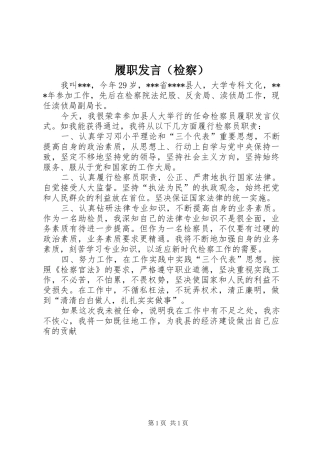 履职发言（检察）