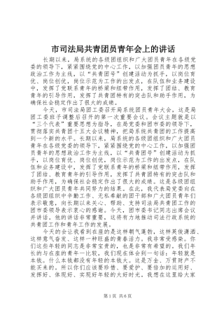 市司法局共青团员青年会上的讲话