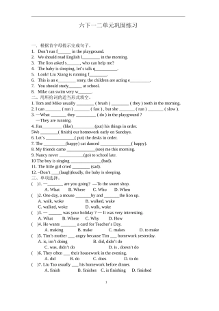 六下一二单元巩固练习