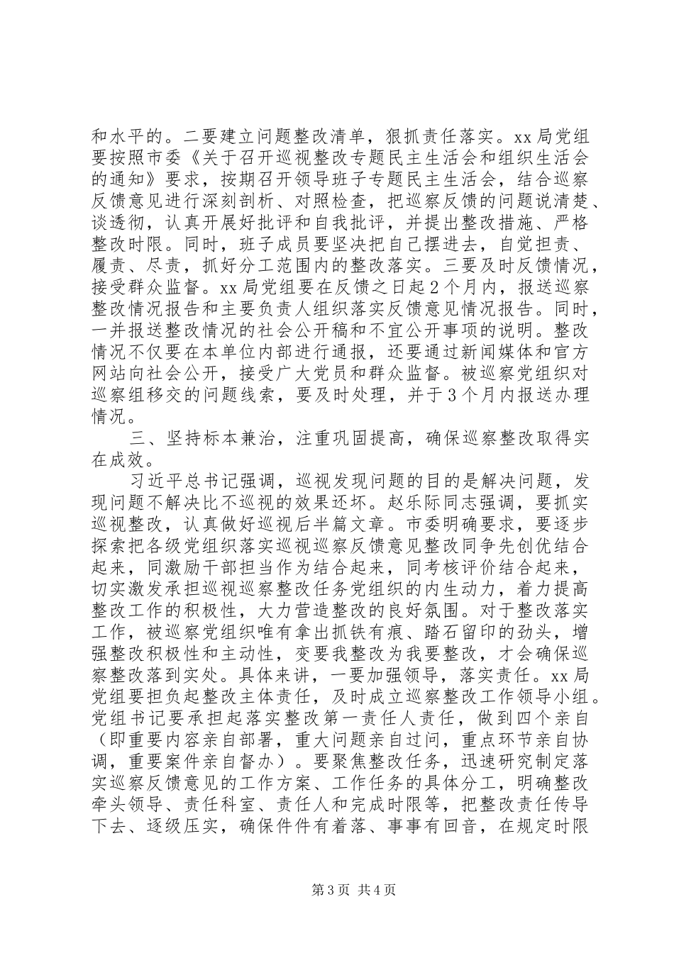 领导在巡察意见反馈会上的讲话(市级局)_第3页