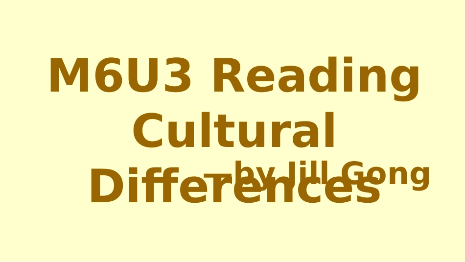 Reading(2)：Culturaldifferences_第1页