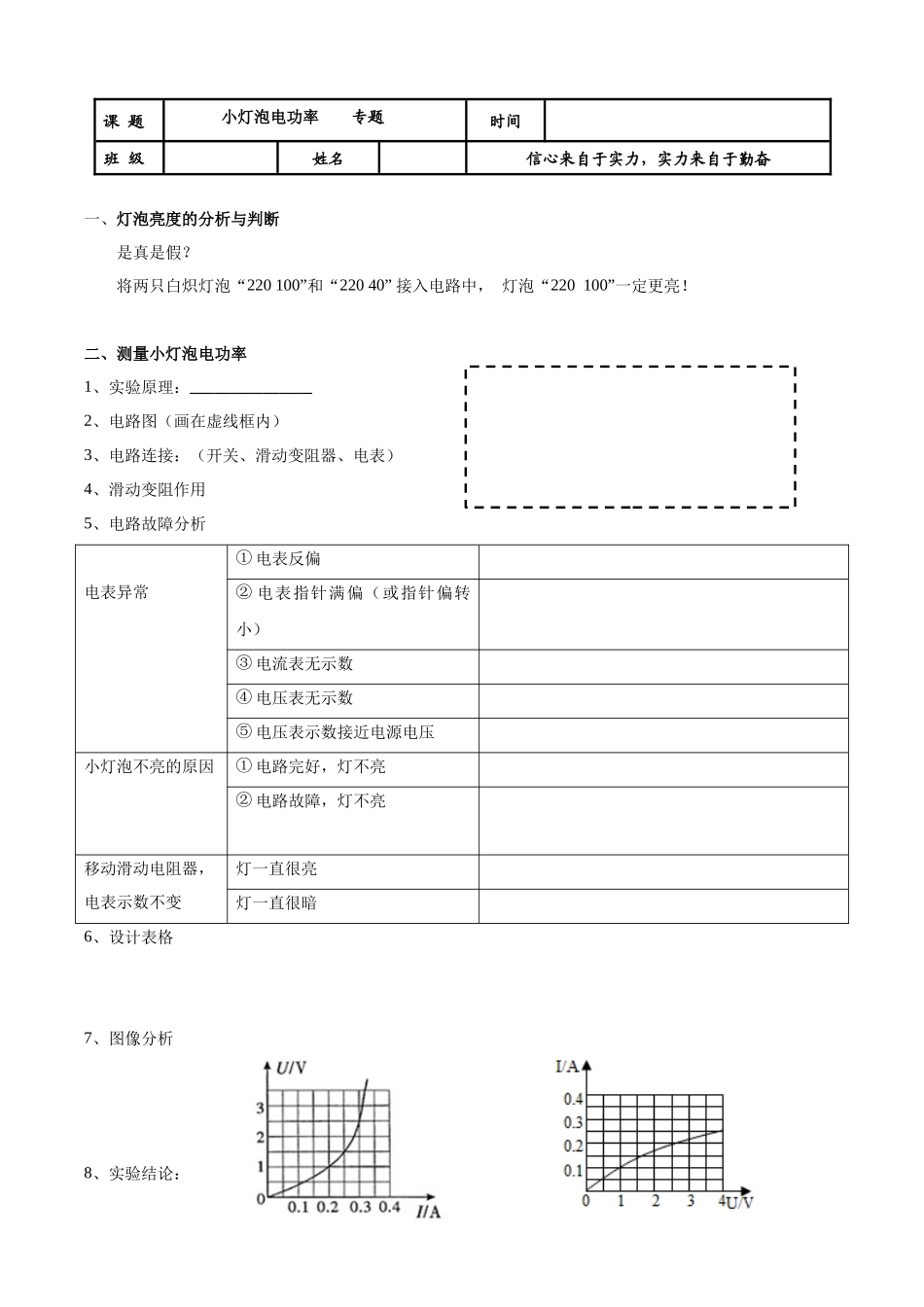 第四节测量小灯泡的电功率_第1页