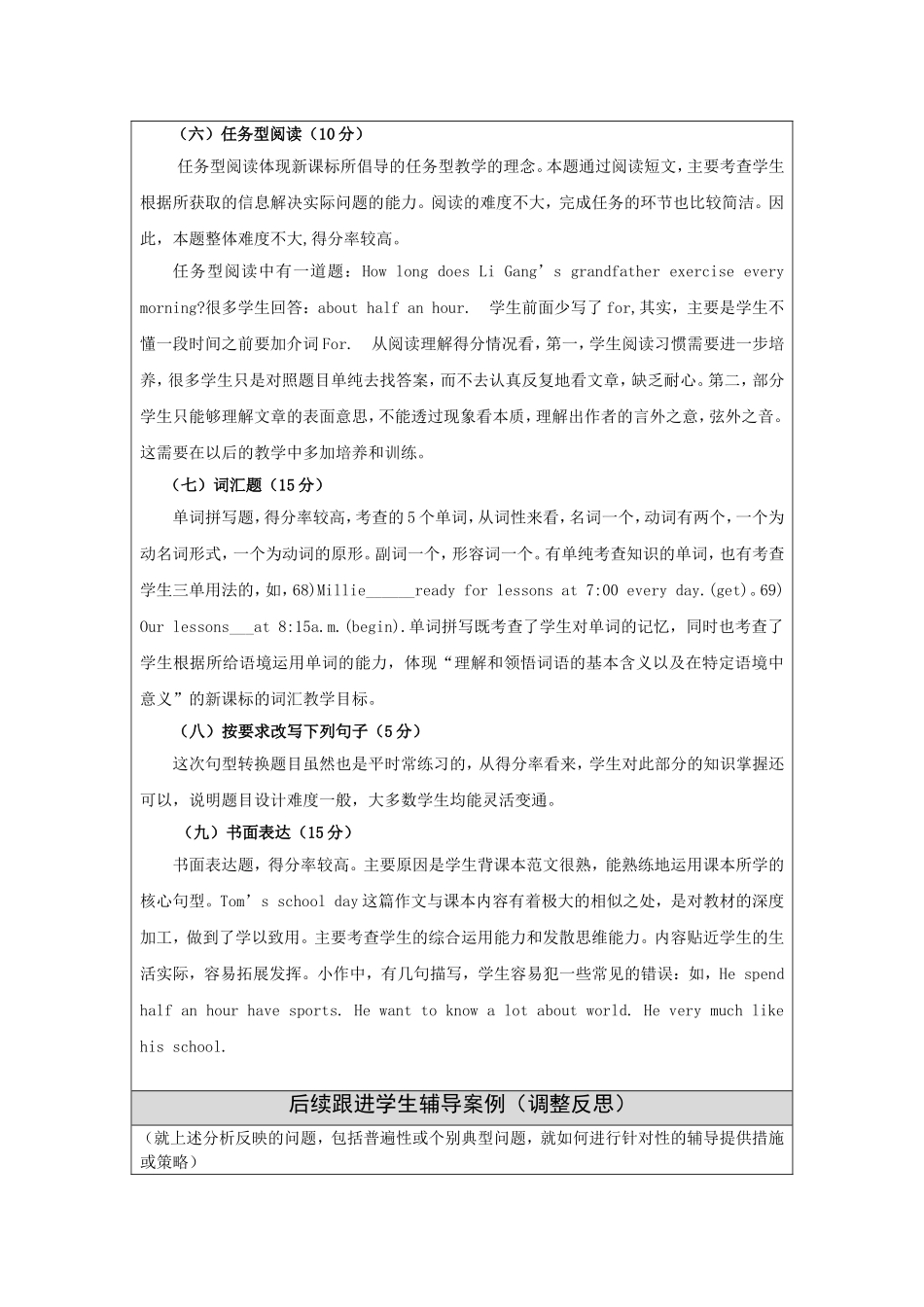 单元试卷分析报告及跟进辅导方案_第3页
