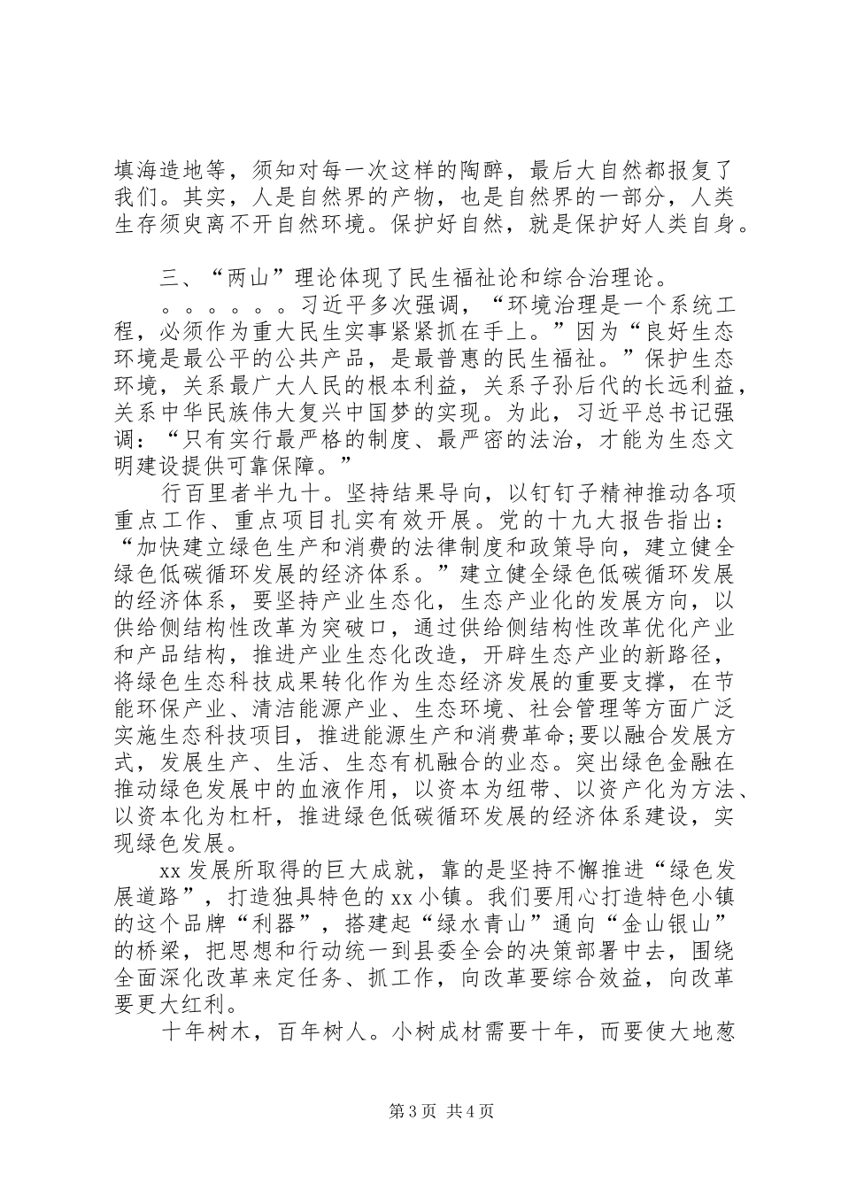 绿水青山就是金山银山发言稿_第3页