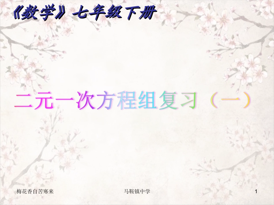 第2章二元一次方程组(通用)_第1页