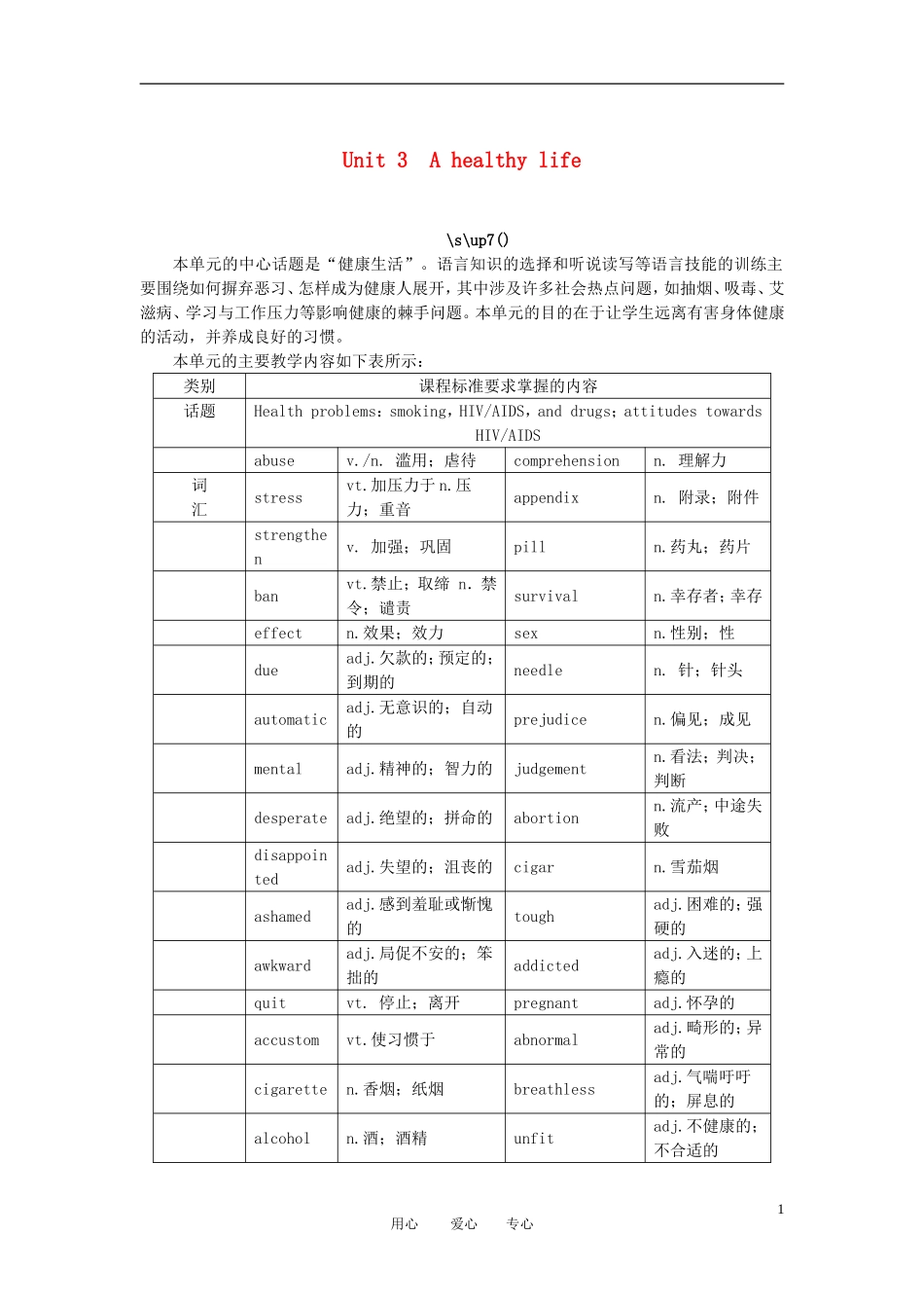 高中英语-{Unit3-A-healthy-life-Period-1}-优秀教案-新人教版选修6_第1页