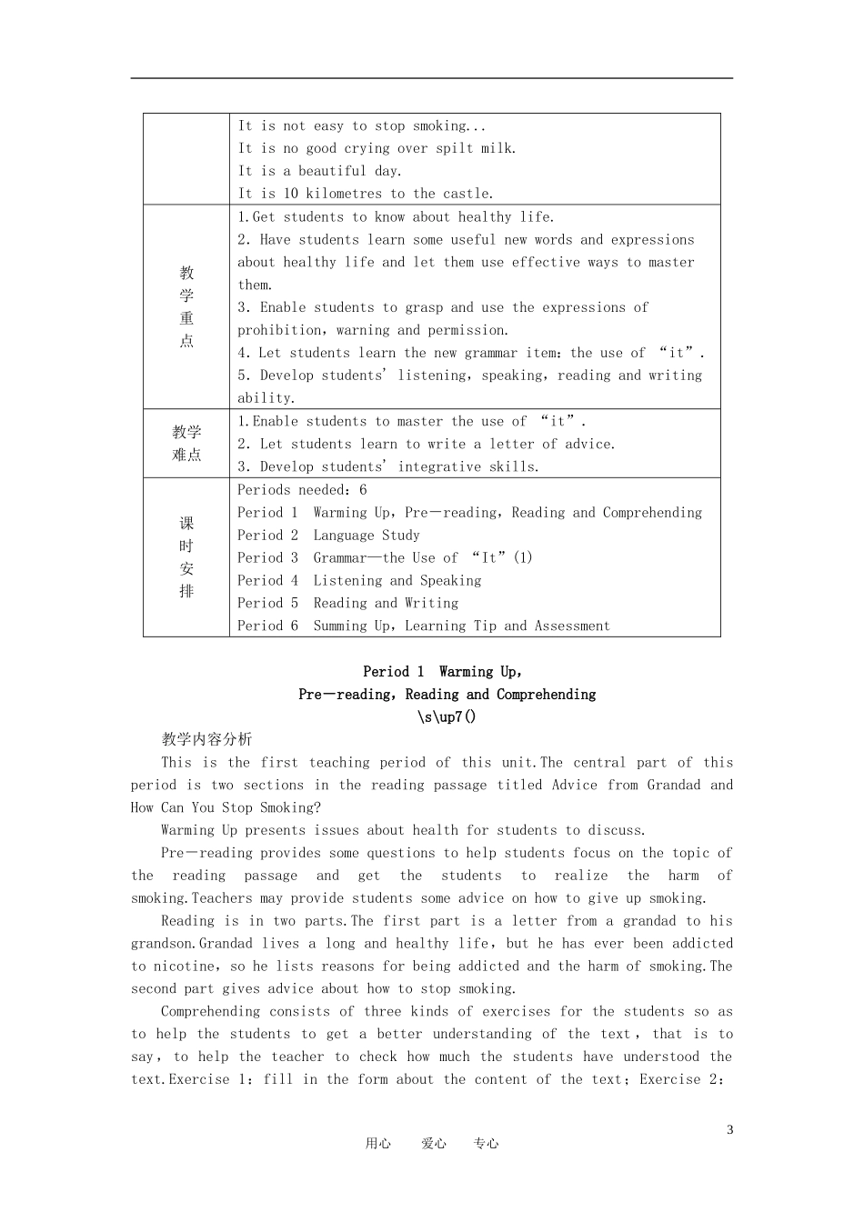 高中英语-{Unit3-A-healthy-life-Period-1}-优秀教案-新人教版选修6_第3页