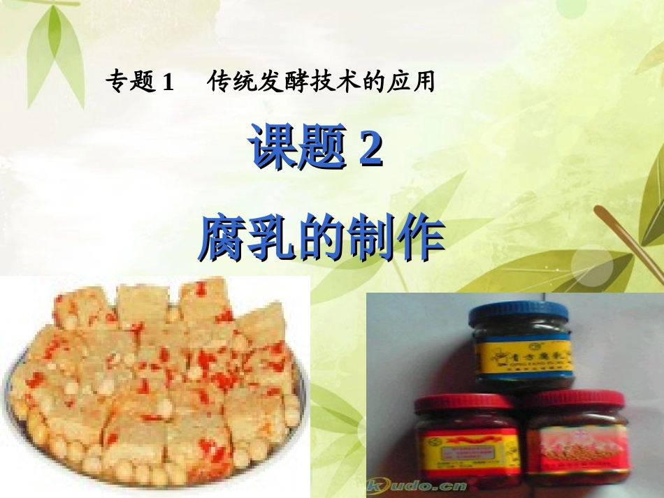 边做边学豆制品的发酵加工-制作腐乳_第1页