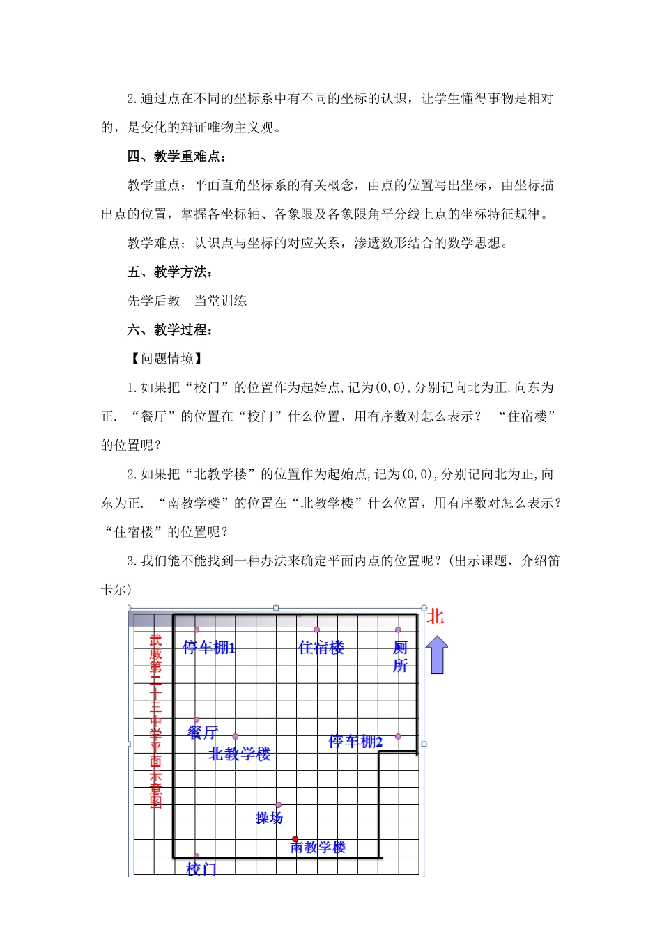 平面直角坐标系教学设计_第2页