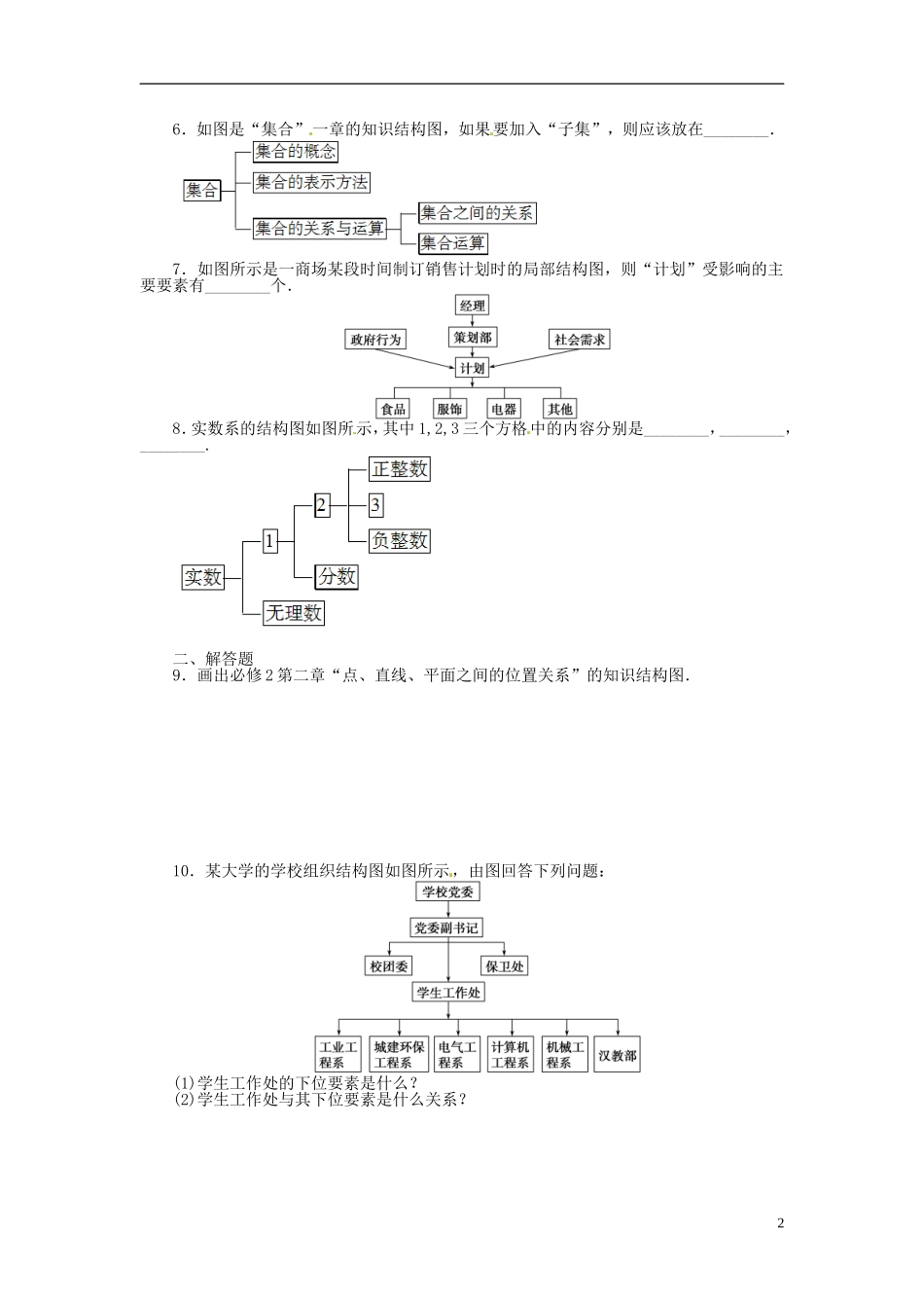 高中数学 4.2结构图同步练习（含解析）新人教版选修1-2-新人教版高二选修1-2数学试题_第2页