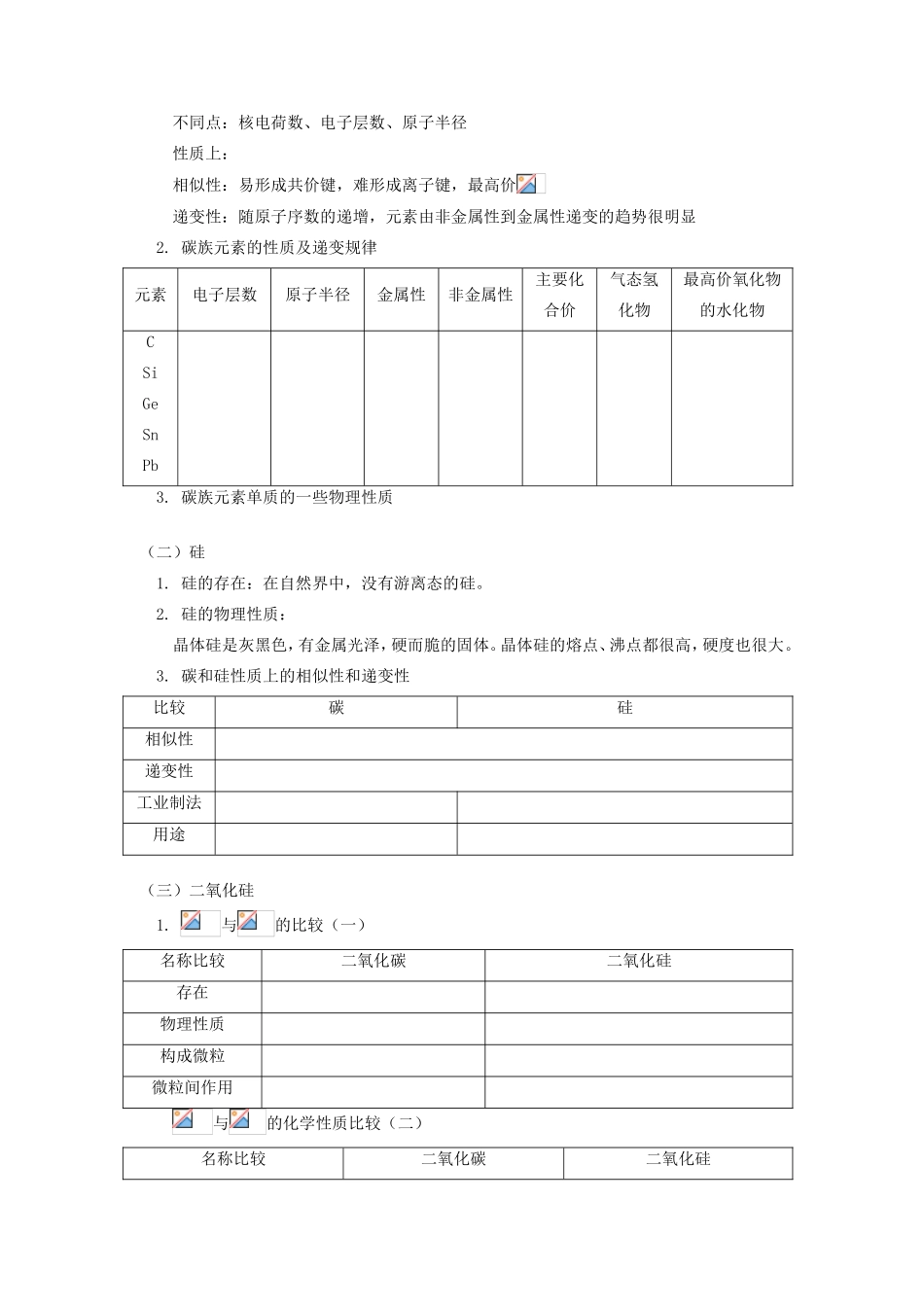 高一化学碳族元素人教版知识精讲_第2页