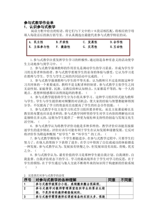 参与式教学作业单