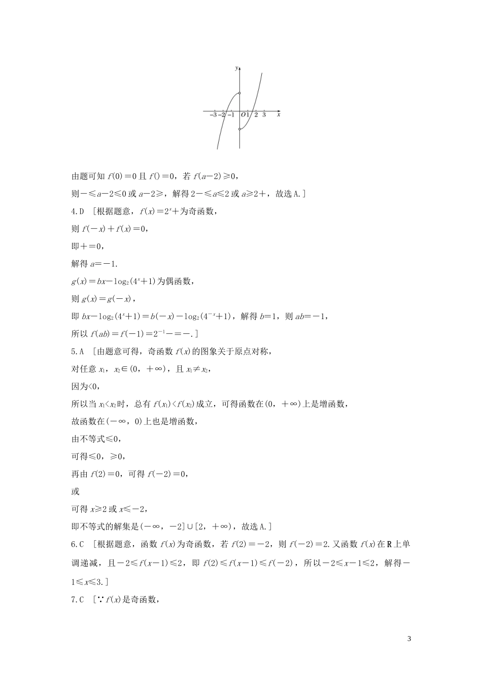 （浙江专用）高考数学一轮复习 专题2 函数概念与基本初等函数Ⅰ第7练 函数的奇偶性与周期性练习（含解析）-人教版高三全册数学试题_第3页
