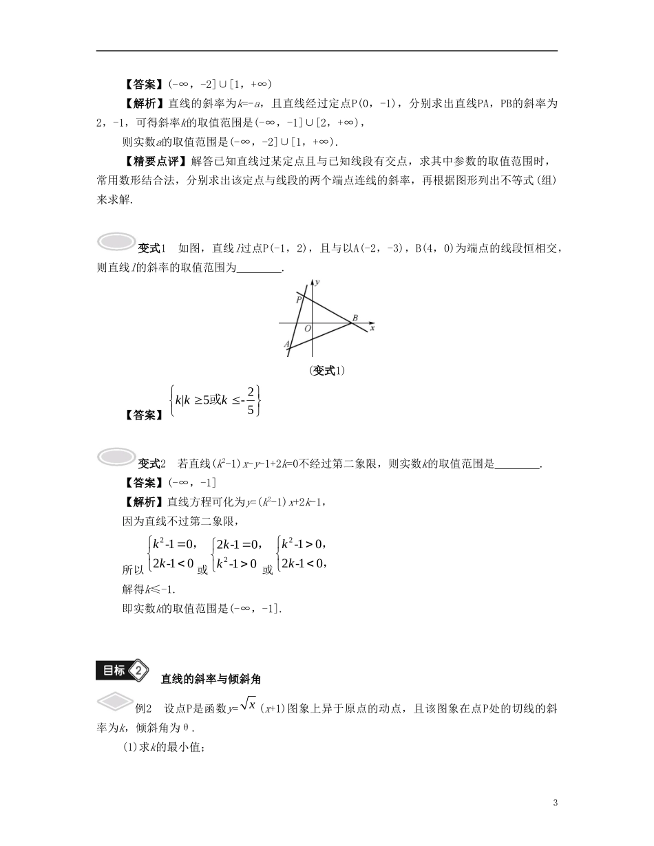 （江苏专用）高考数学大一轮复习 第十章 解析几何初步 第54课 直线的基本量与方程 文-人教版高三全册数学试题_第3页