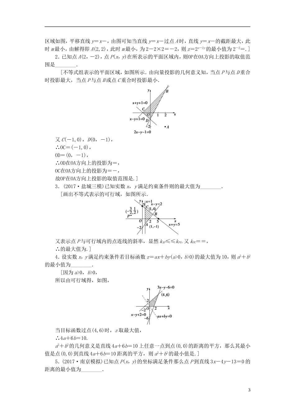 （江苏专用）高考数学一轮复习 第三章 不等式 第14课 二元一次不等式(组)与简单的线性规划问题课时分层训练-人教版高三全册数学试题_第3页