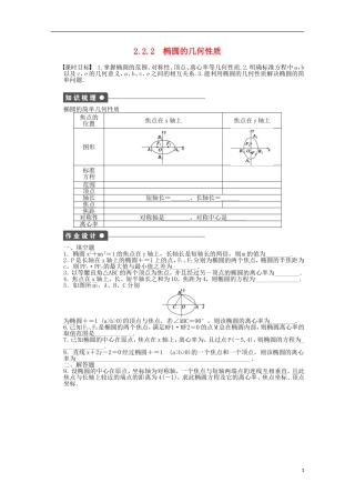高中数学 第2章 圆锥曲线与方程 2.2椭圆的几何性质 苏教版选修2-1-苏教版高二选修2-1数学试题