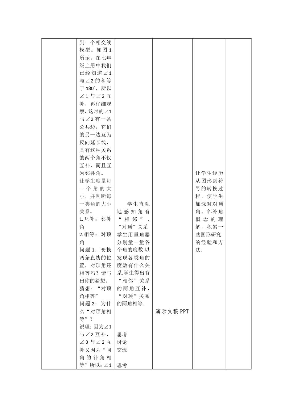 相交线教学设计及反思_第3页