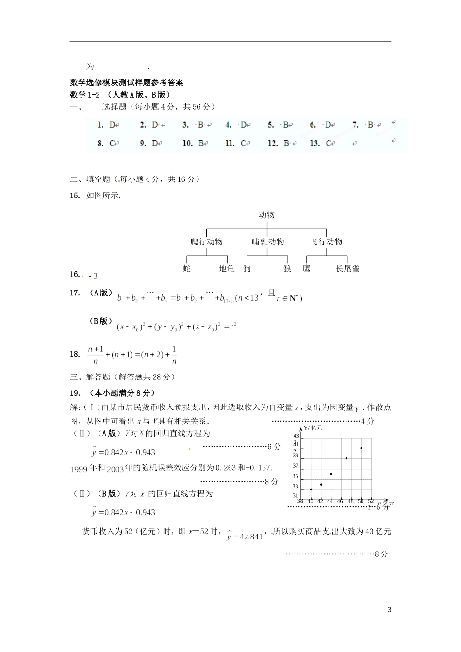黑龙江省友谊县红兴隆管理局第一高级中学高中数学练习3 新人教A版选修1-2_第3页