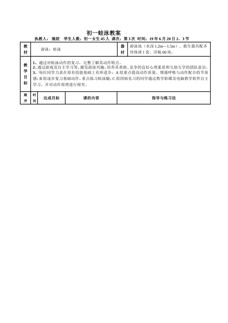蛙泳完整动作_第1页