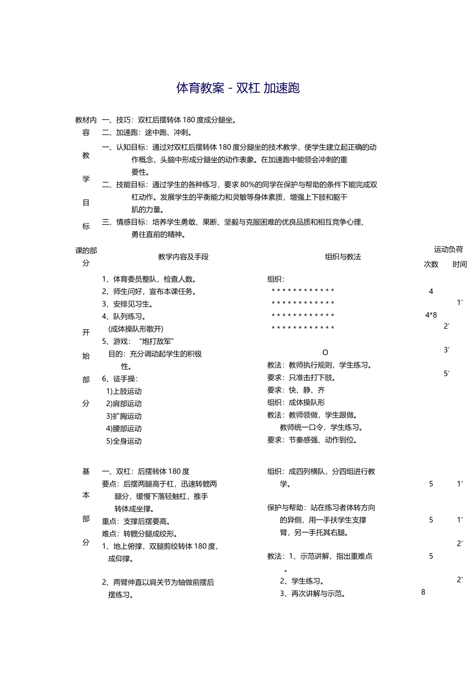 体育教案-双杠-加速跑_第1页