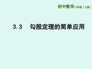 3.3勾股定理的简单应用